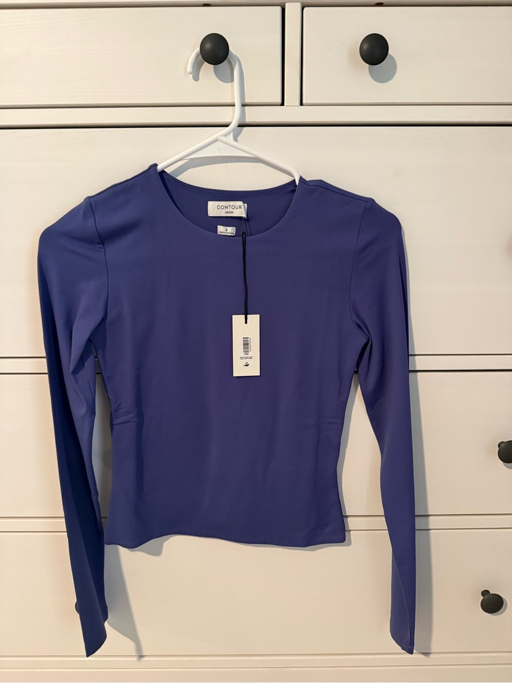 Aritzia Contour Long Sleeve Crew in Violet Blue